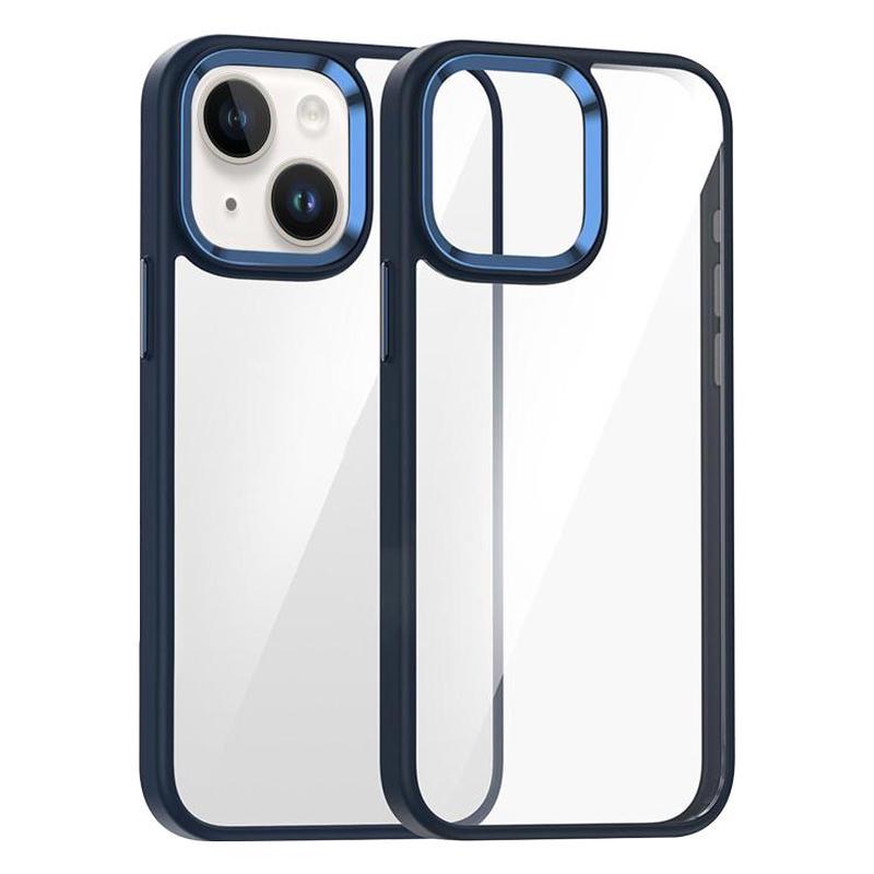 For iPhone 15 Kalebol Gold Shield PC Hybrid TPU Phone Case(Dark Blue)