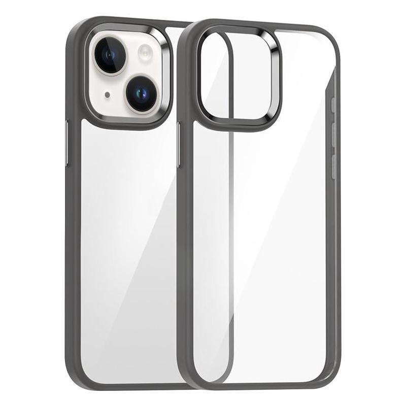 For iPhone 15 Kalebol Gold Shield PC Hybrid TPU Phone Case(Titanium Gray)