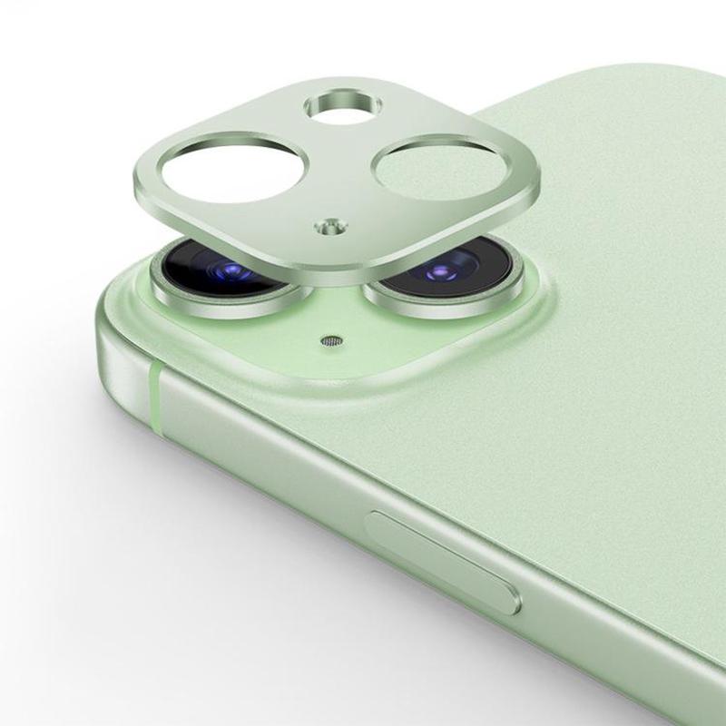 For iPhone 15 Plus Kalebol Metal Hollow Lens Protection Ring(Green)