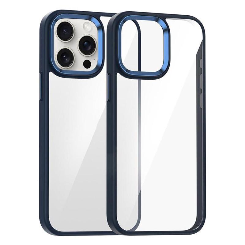 For iPhone 15 Pro Kalebol Gold Shield PC Hybrid TPU Phone Case(Dark Blue)