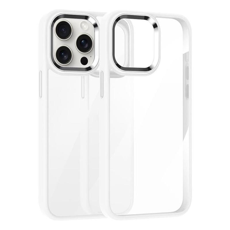 For iPhone 15 Pro Kalebol Gold Shield PC Hybrid TPU Phone Case(White)