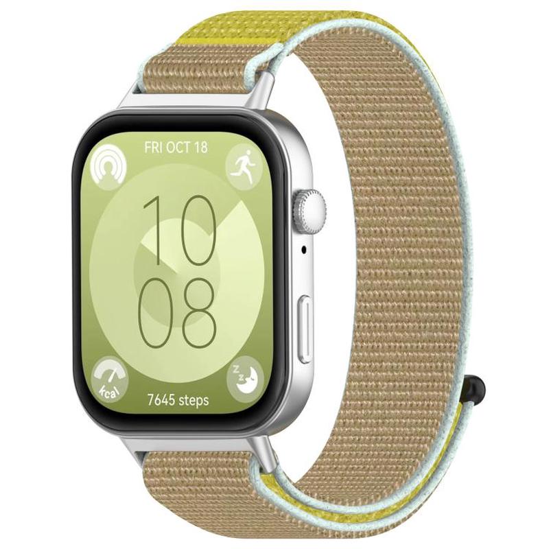 For Huawei Watch Fit3 Kalebol Hook and Loop Nylon Strap(Beige)