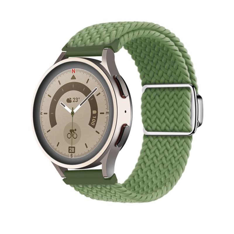 22mm Kalebol Nylon Braided Loop Magnetic Buckle Watch Band(Cactus)
