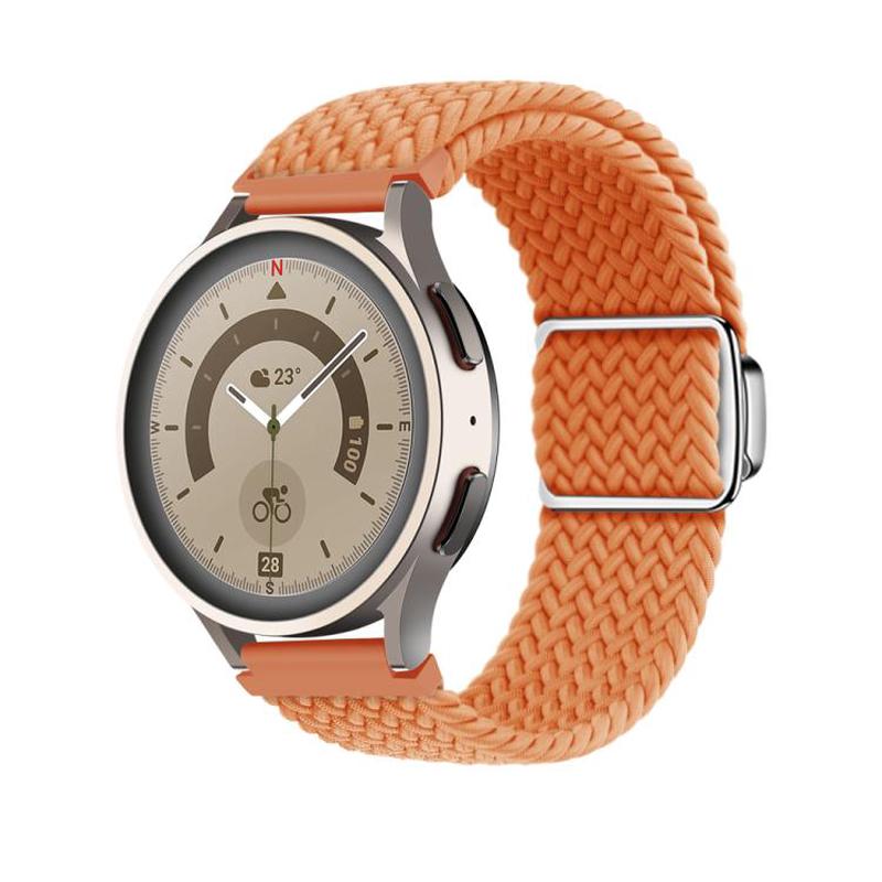 22mm Kalebol Nylon Braided Loop Magnetic Buckle Watch Band(Orange)