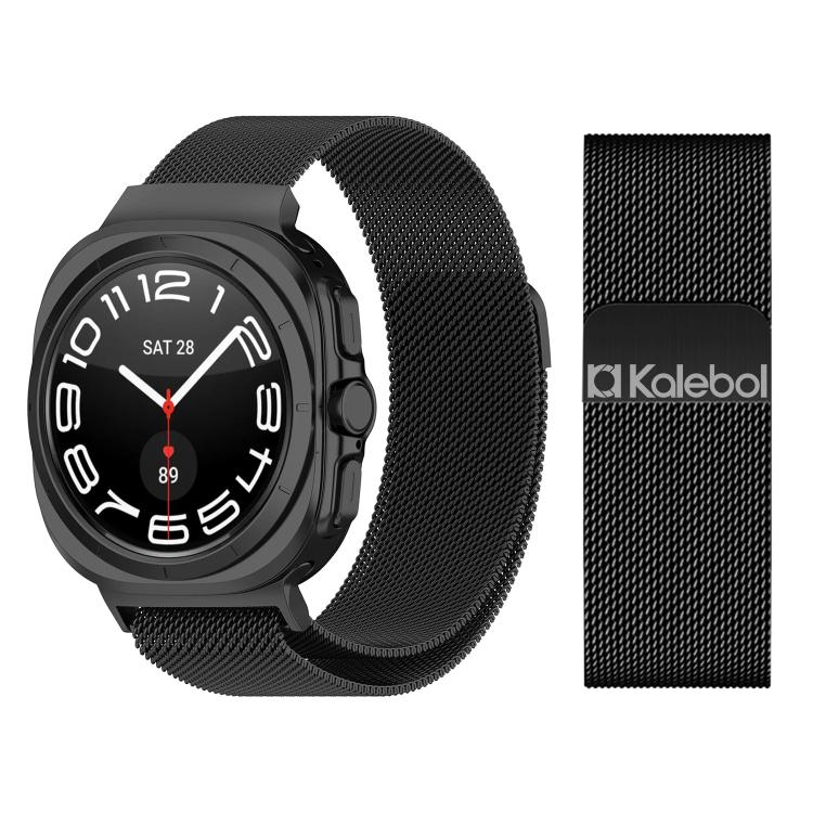 For Samsung Galaxy Watch Ultra 47mm / Ultra 2025 Kalebol Milan Magnetic Stainless Steel Watch Band(Black)