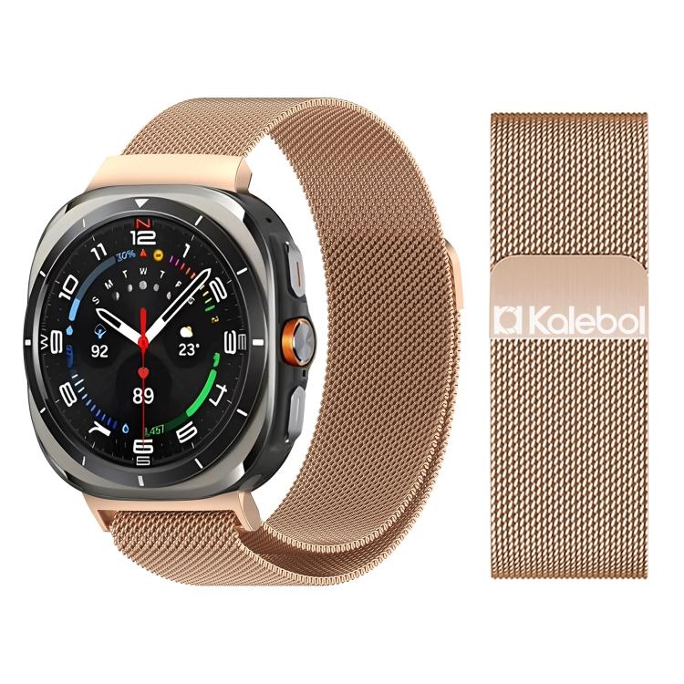For Samsung Galaxy Watch Ultra 47mm / Ultra 2025 Kalebol Milan Magnetic Stainless Steel Watch Band(Rose Gold)