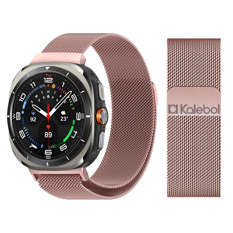 For Samsung Galaxy Watch Ultra 47mm / Ultra 2025 Kalebol Milan Magnetic Stainless Steel Watch Band(Rose Pink)