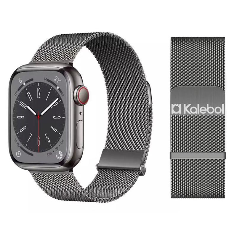 For Apple Watch 42mm / 41mm / 40mm / 38mm Kalebol Double Link Milanese Double Magnetic Stainless Steel Watch Band(Gray)