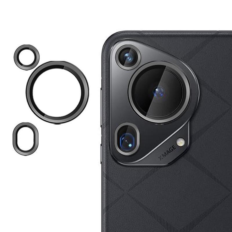 For Huawei Pura 70 Ultra Kalebol No Flicker Ultra-Thin Individual Camera Lens Tempered Glass Film(Black)