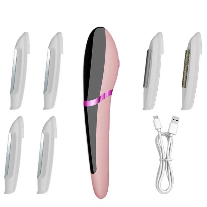 Electric Hair Remover With Light Ultrasonic Shaver Eyebrow Trimmer(2 Pink)