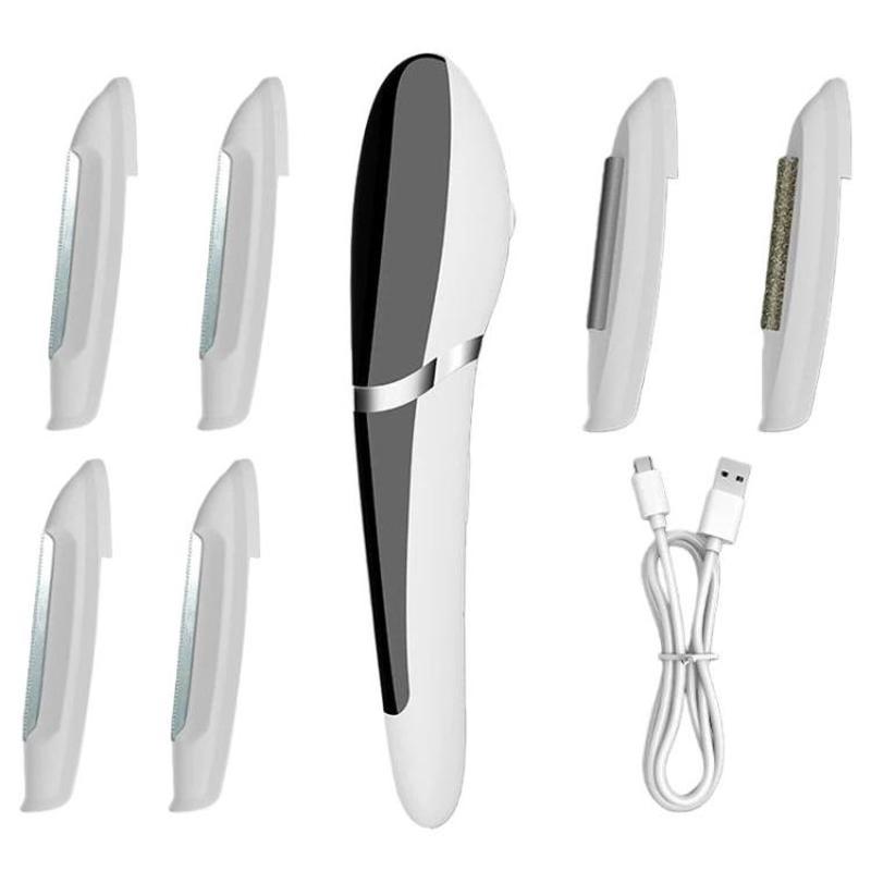 Electric Hair Remover With Light Ultrasonic Shaver Eyebrow Trimmer(2 White)