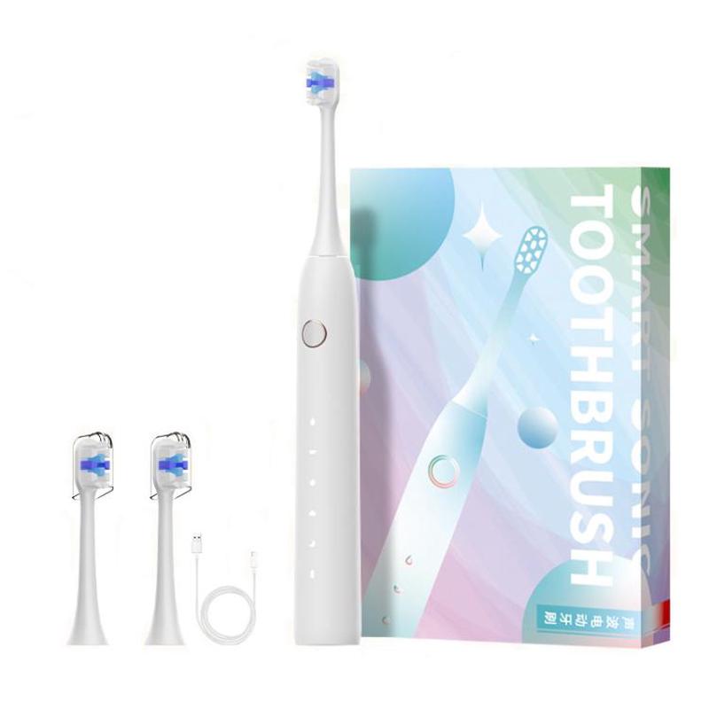 Rechargeable Sonic Electric Toothbrush for Adults with Custom Mode, Antibacterial Brush Heads, Smart Timer, Spec: Standard White
