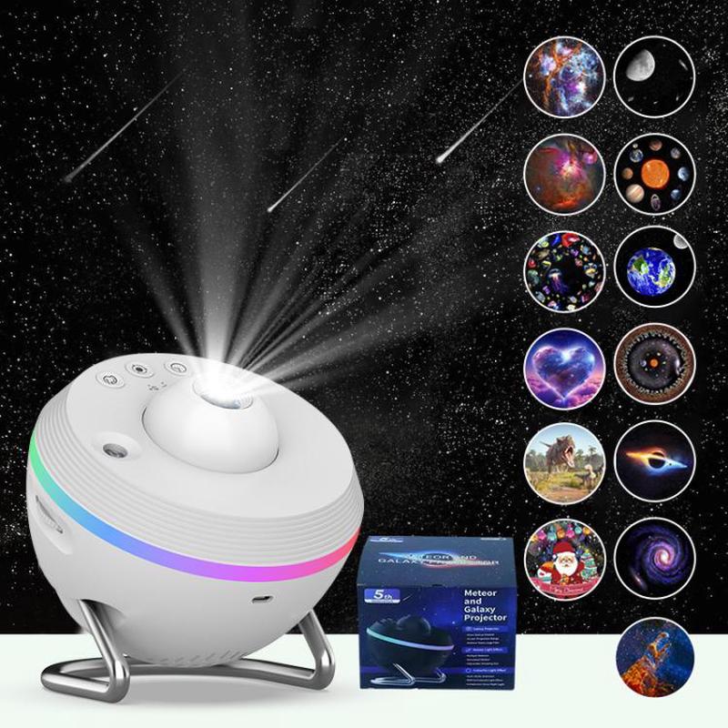 USB Plug-in Space Ball HD Galaxy Projector Lamp Dynamic Meteor Starry Sky Atmosphere Light(White)
