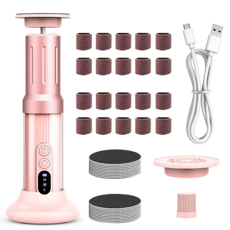 Waterproof Electric Pedicure With Multi-Speed Adjustable Foot File(Light Pink)