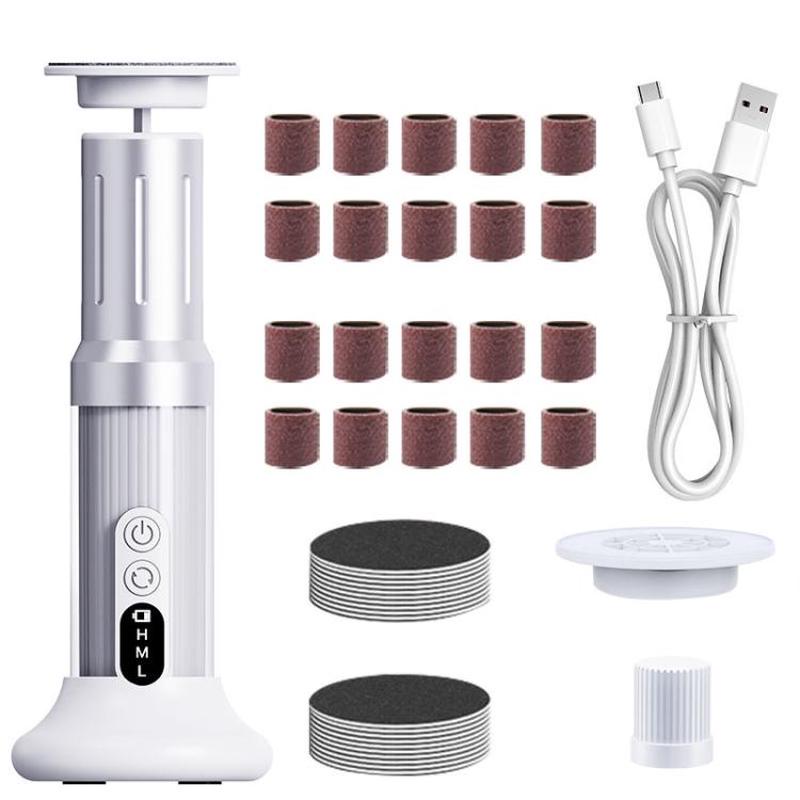 Waterproof Electric Pedicure With Multi-Speed Adjustable Foot File(White)