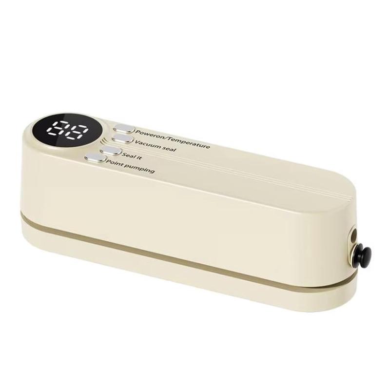 Wireless Automatic Vacuum Sealer Machine Portable Food Preservation Plastic Sealing Vacuum Machine(Beige)