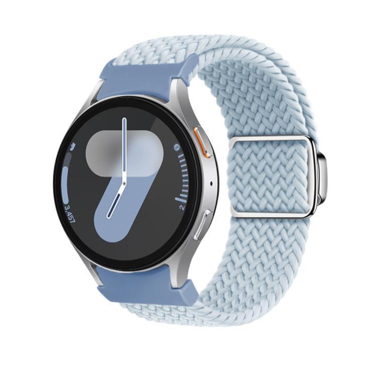 For Samsung Galaxy Watch 5 Pro / 6 / 7 Kalebol Button Braided Loop Magnetic Buckle Watch Band(Fog Blue)