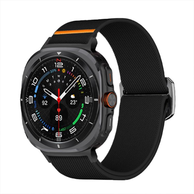For Samsung Galaxy Watch Ultra 47mm / Ultra 2025 Kalebol Elastic Nylon Watch Band(Black)