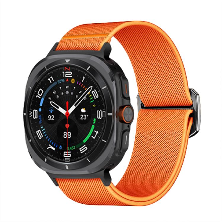For Samsung Galaxy Watch Ultra 47mm / Ultra 2025 Kalebol Elastic Nylon Watch Band(Orange)