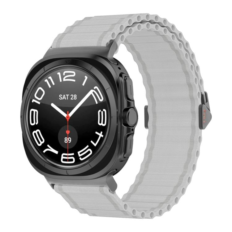 For Samsung Galaxy Watch Ultra 47mm / Ultra 2025 Kalebol Ocean Loop Nylon Braided Watch Band(White)