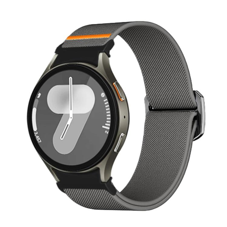 For Samsung Galaxy Watch 5 Pro / 6 / 7 Kalebol Button Elastic Nylon Watch Band(Dark Grey)