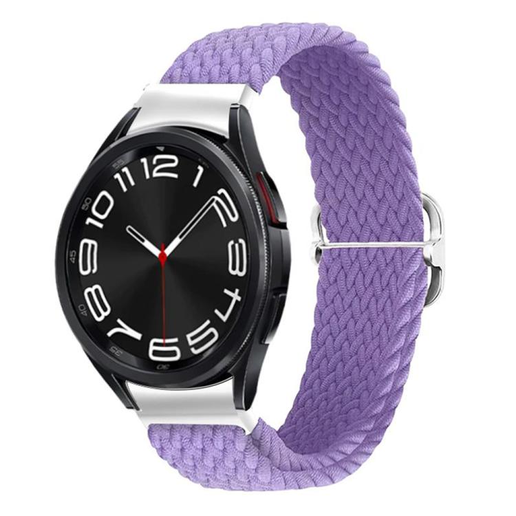For Samsung Galaxy Watch 7 / 6 / 5 / 4 Kalebol Eight Buckle Nylon Braided Watch Band(England Purple)