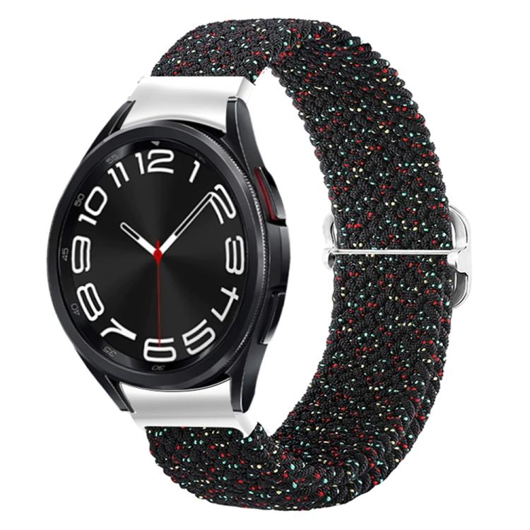 For Samsung Galaxy Watch 7 / 6 / 5 / 4 Kalebol Eight Buckle Nylon Braided Watch Band(Starlight Black)