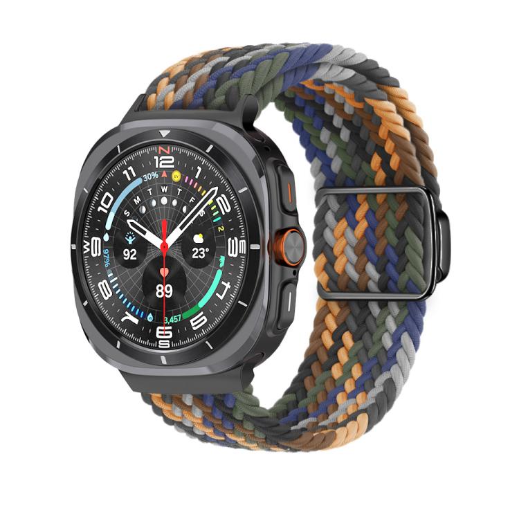 For Samsung Galaxy Watch Ultra 47mm / Ultra 2025 Kalebol Braided Loop Magnetic Black Buckle Watch Band(Camouflage)