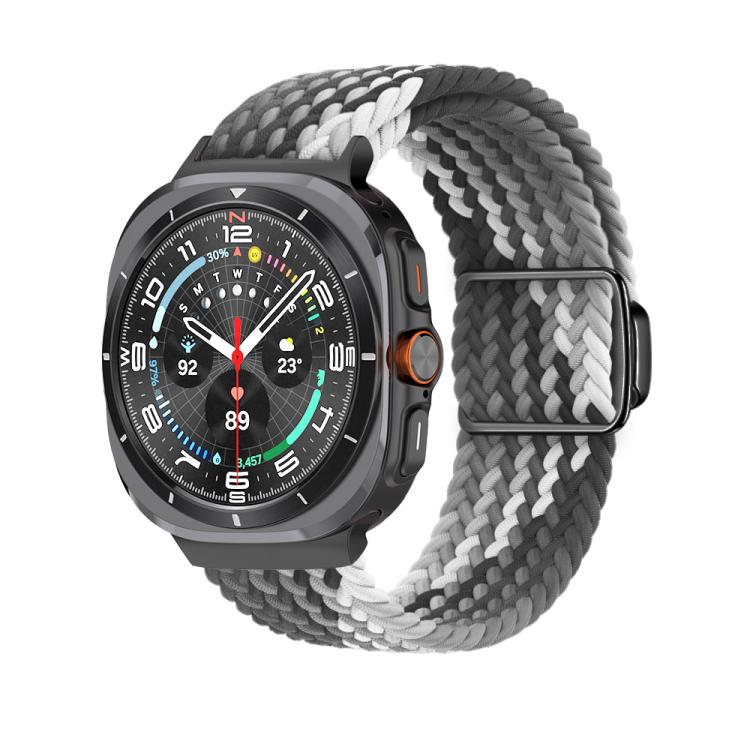 For Samsung Galaxy Watch Ultra 47mm / Ultra 2025 Kalebol Braided Loop Magnetic Black Buckle Watch Band(Dark Chocolate)