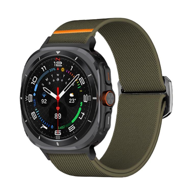 For Samsung Galaxy Watch Ultra 47mm / Ultra 2025 Kalebol Elastic Nylon Watch Band(Army Green)