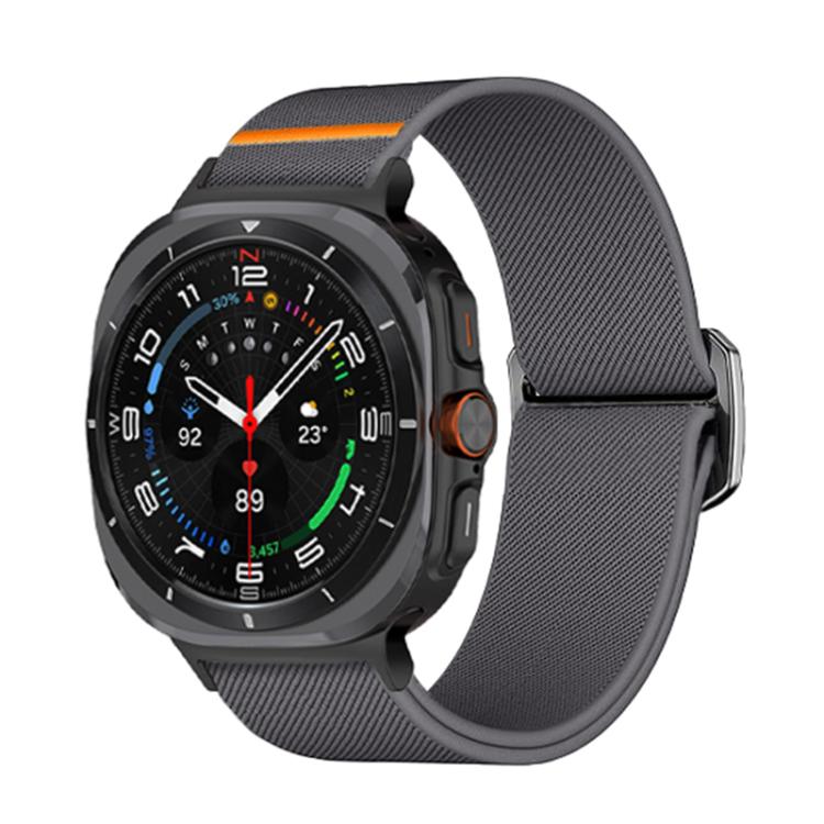 For Samsung Galaxy Watch Ultra 47mm / Ultra 2025 Kalebol Elastic Nylon Watch Band(Dark Grey)