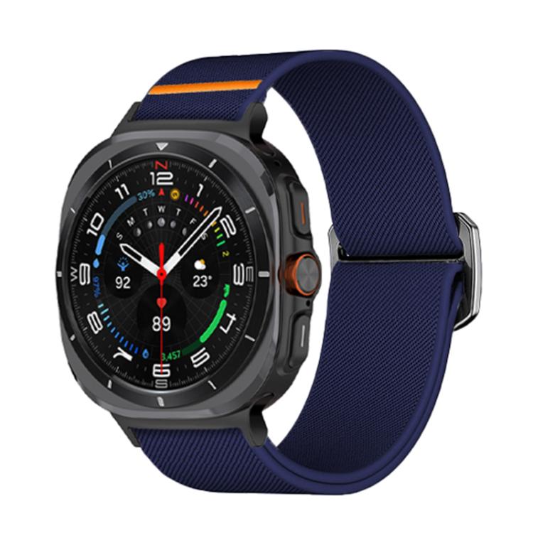 For Samsung Galaxy Watch Ultra 47mm / Ultra 2025 Kalebol Elastic Nylon Watch Band(Midnight Blue)