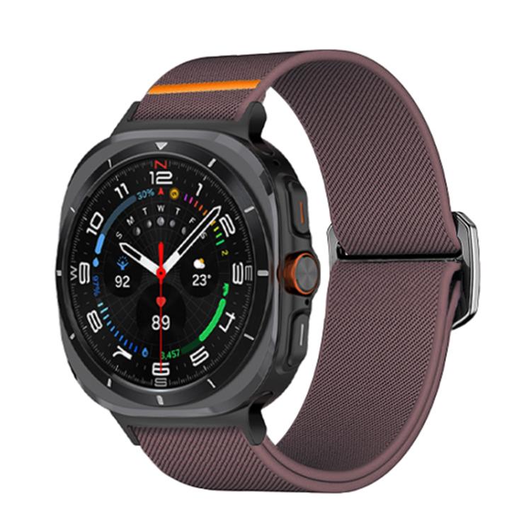 For Samsung Galaxy Watch Ultra 47mm / Ultra 2025 Kalebol Elastic Nylon Watch Band(Smoky Purple)
