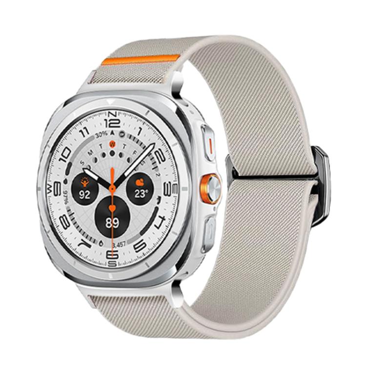 For Samsung Galaxy Watch Ultra 47mm / Ultra 2025 Kalebol Elastic Nylon Watch Band(Starlight)
