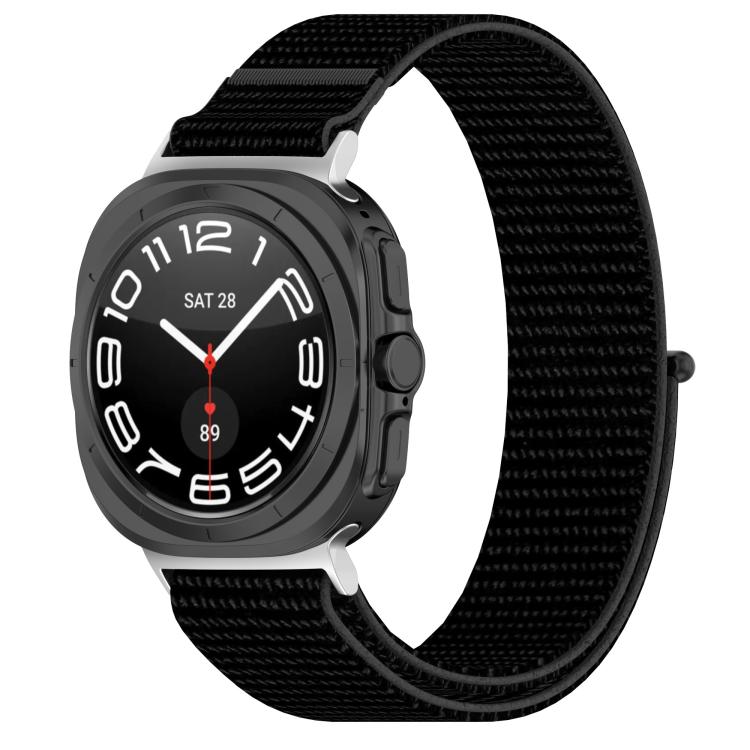 For Samsung Galaxy Watch Ultra 47mm / Ultra 2025 Kalebol Hook and Loop Fastener Nylon Braided Watch Band(Black)