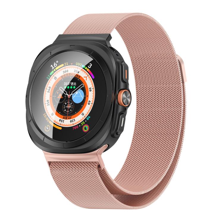 For Samsung Galaxy Watch Ultra 47mm / Ultra 2025 Kalebol Milanese Stainless Steel Watch Band(Pink)