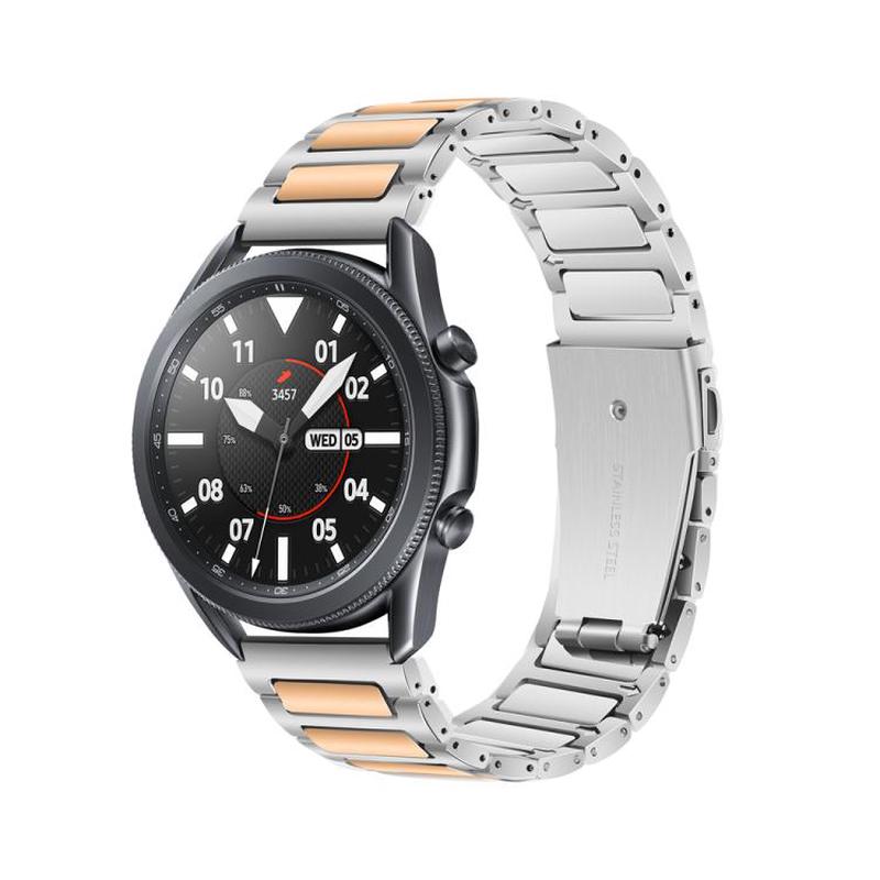 Kalebol 22mm Tooling Metal Zinc Alloy Watch Band(Silver Rose Gold)