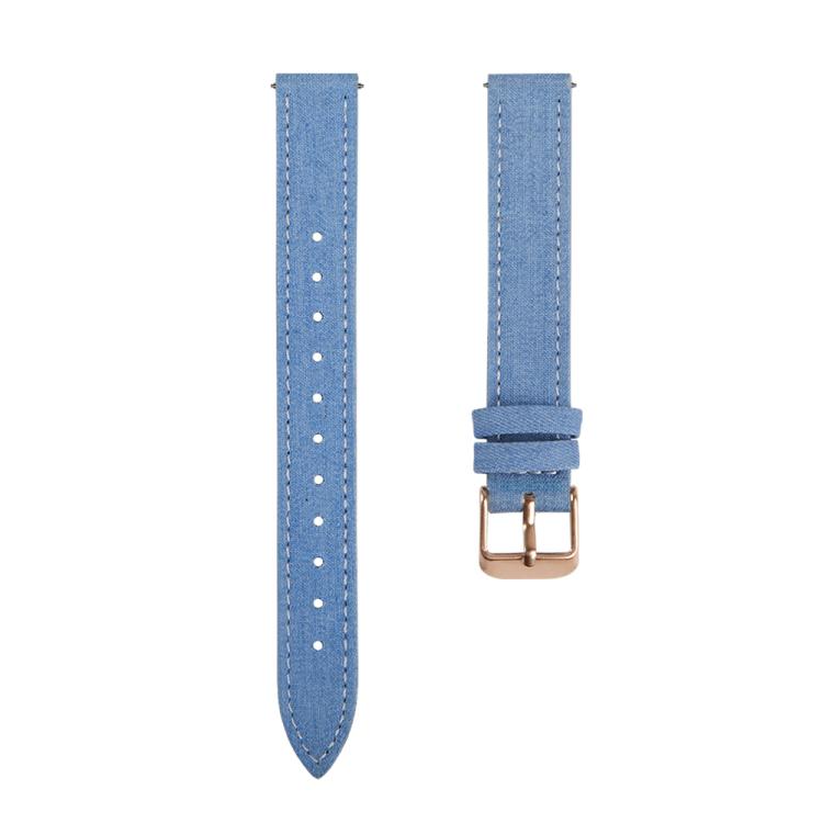 For Garmin Lily 2 14mm Kalebol Linen Leather Watch Strap(Light Blue)
