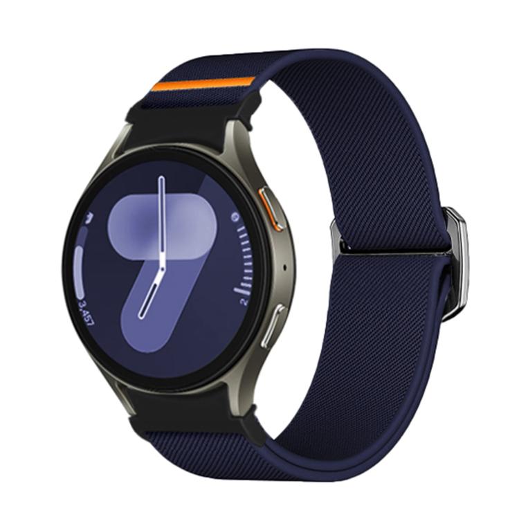 For Samsung Galaxy Watch 5 Pro / 6 / 7 Kalebol Button Elastic Nylon Watch Band(Midnight Blue)
