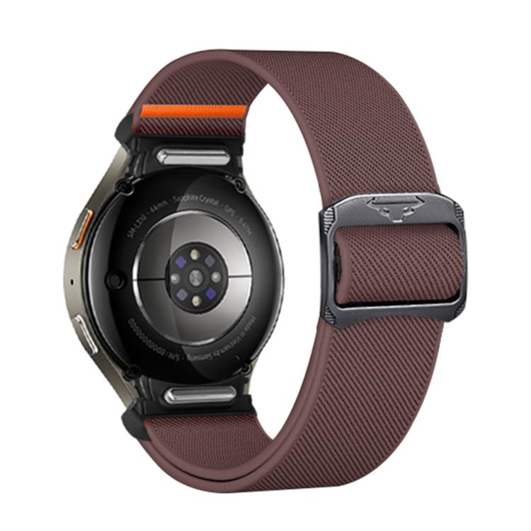 For Samsung Galaxy Watch 5 Pro / 6 / 7 Kalebol Button Elastic Nylon Watch Band(Smoky Purple)