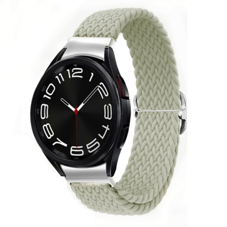 For Samsung Galaxy Watch 7 / 6 / 5 / 4 Kalebol Eight Buckle Nylon Braided Watch Band(Pearl White)
