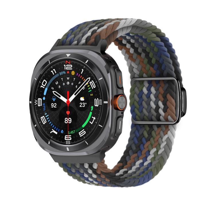 For Samsung Galaxy Watch Ultra 47mm / Ultra 2025 Kalebol Braided Loop Magnetic Black Buckle Watch Band(Denim)