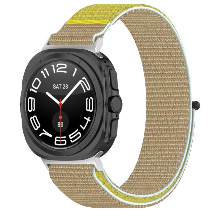 For Samsung Galaxy Watch Ultra 47mm / Ultra 2025 Kalebol Hook and Loop Fastener Nylon Braided Watch Band(Camel)