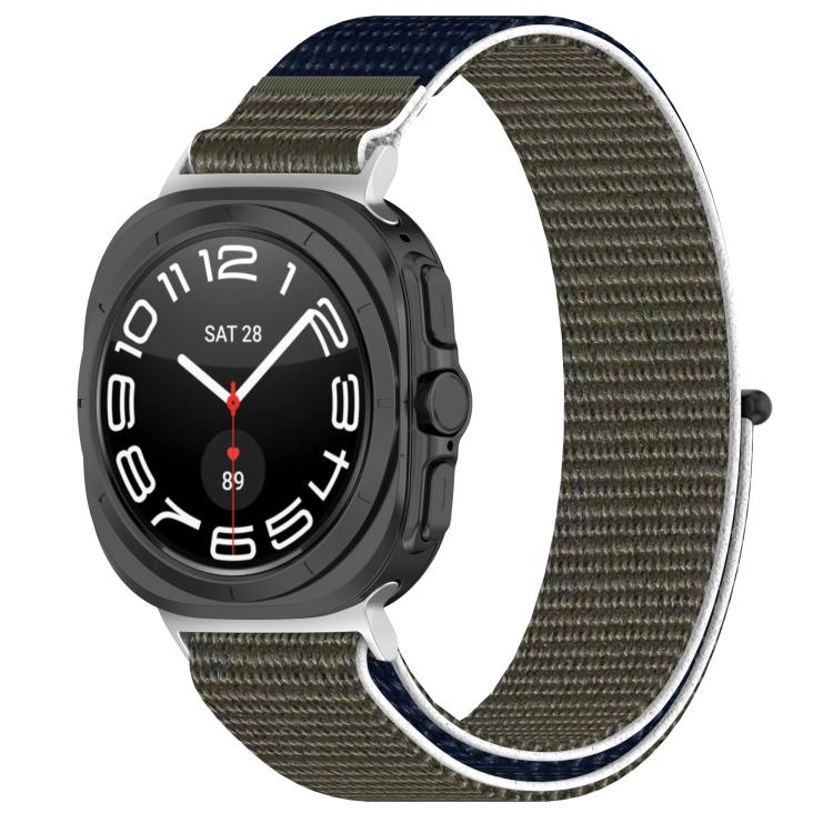 For Samsung Galaxy Watch Ultra 47mm / Ultra 2025 Kalebol Hook and Loop Fastener Nylon Braided Watch Band(Grey Blue)