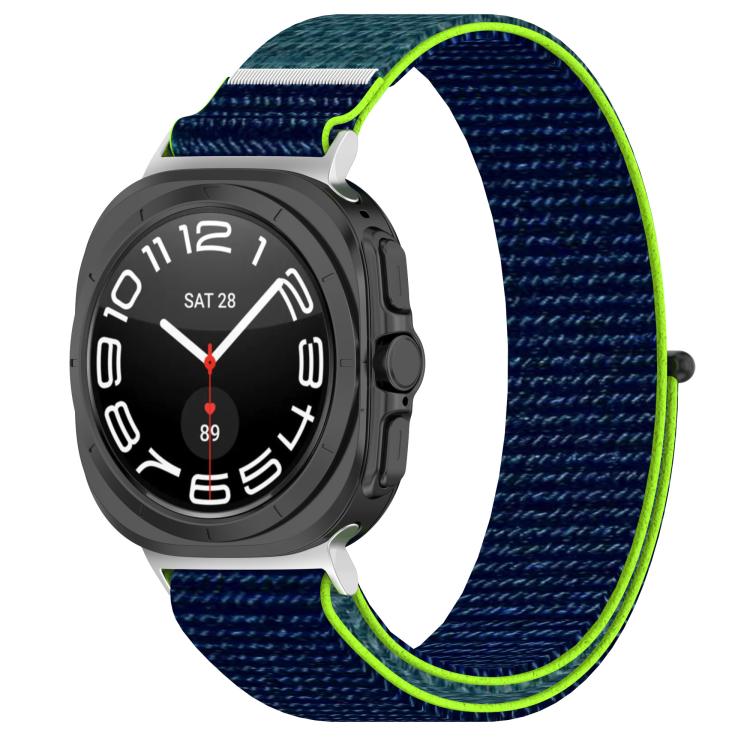 For Samsung Galaxy Watch Ultra 47mm / Ultra 2025 Kalebol Hook and Loop Fastener Nylon Braided Watch Band(Lime Green)