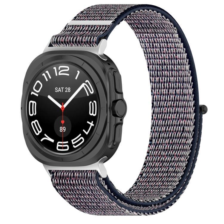For Samsung Galaxy Watch Ultra 47mm / Ultra 2025 Kalebol Hook and Loop Fastener Nylon Braided Watch Band(Midnight Blue)