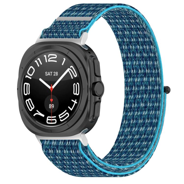 For Samsung Galaxy Watch Ultra 47mm / Ultra 2025 Kalebol Hook and Loop Fastener Nylon Braided Watch Band(Ocean Blue)