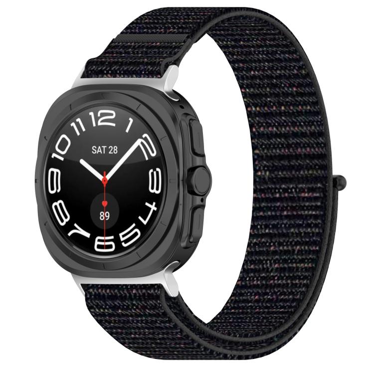 For Samsung Galaxy Watch Ultra 47mm / Ultra 2025 Kalebol Hook and Loop Fastener Nylon Braided Watch Band(Official Black)