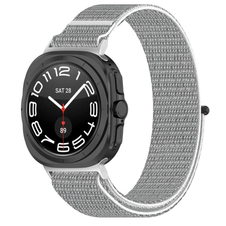 For Samsung Galaxy Watch Ultra 47mm / Ultra 2025 Kalebol Hook and Loop Fastener Nylon Braided Watch Band(Seashell)