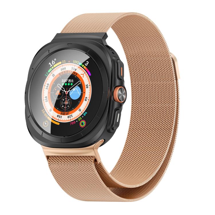 For Samsung Galaxy Watch Ultra 47mm / Ultra 2025 Kalebol Milanese Stainless Steel Watch Band(Rose Gold)
